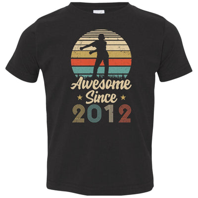 Vintage Flossing Awesome Since 2012 9th Birthday Gift Youth-Youth Shirt-Toddler T-Shirt-Black