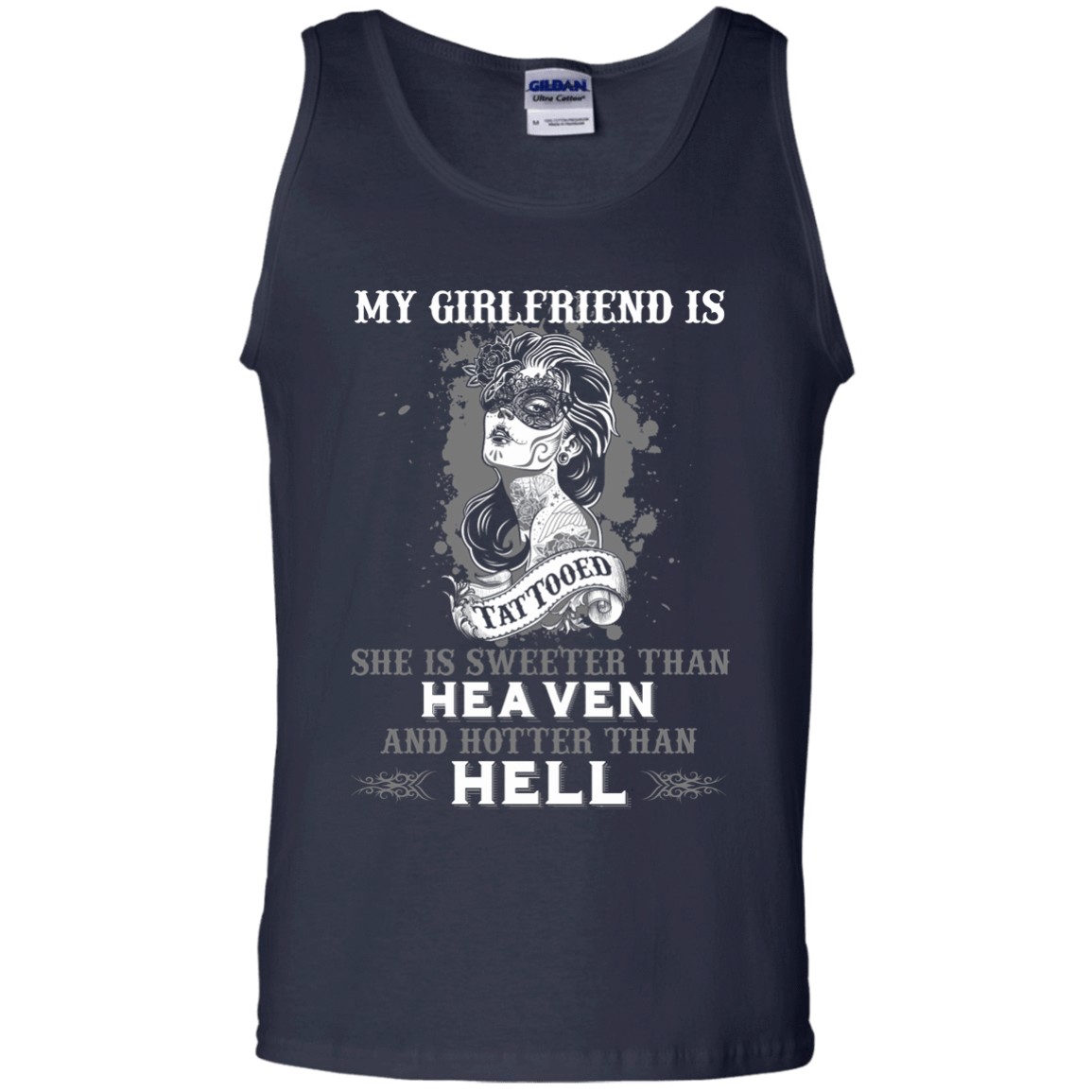 My Girlfriend Is Tattooted-T-Shirt & Hoodie-Unisex Tank-Navy