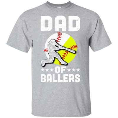Dad Of Ballers Funny Dad Baseball Softball Fathers Day-T-Shirt & Hoodie-Classic T-Shirt-Sport Grey
