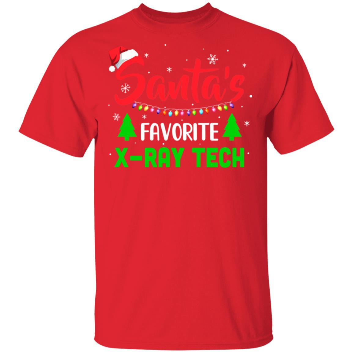 Santa's Favorite X-ray Tech Funny Christmas Xmas Gifts-T-Shirt & Sweatshirt-Classic T-Shirt-Red