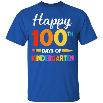 Happy 100Th Day Of Kindergarten Teacher Or Student Gift-T-Shirt & Hoodie-Classic T-Shirt-Royal