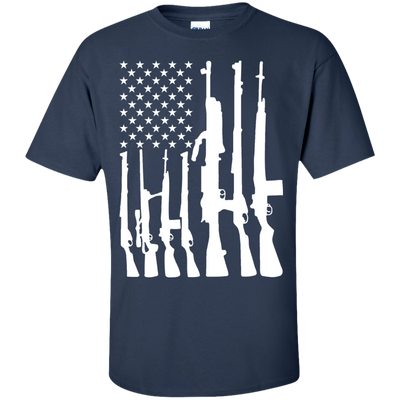 Rifle American Flag Machine Gun Rights-T-Shirt & Hoodie-Classic T-Shirt-Navy