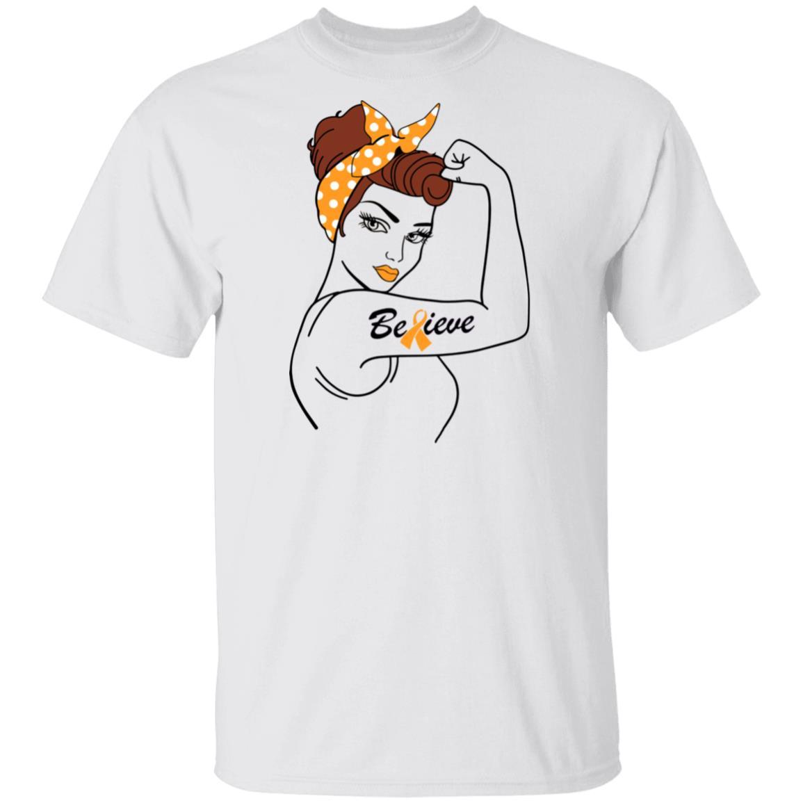 Support MS Leukemia Awareness Warrior Believe-T-Shirt & Hoodie-Classic T-Shirt-White