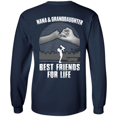 Nana and Granddaughter Best Friends For Life-T-Shirt & Hoodie-Long Sleeve T-Shirt-Navy