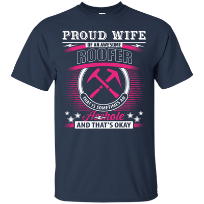 Proud Wife Of An Awesome Roofer-T-Shirt & Hoodie-Classic T-Shirt-Navy