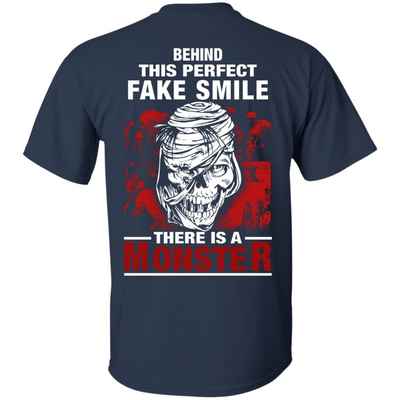 Behind This Perfect Fake Smile There Is A Monster T Shirt-T-Shirt & Hoodie-Classic T-Shirt-Navy
