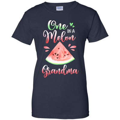 One In A Melon Grandma Funny Watermelon Birthday Gifts-T-Shirt & Hoodie-Women's T-Shirt-Navy