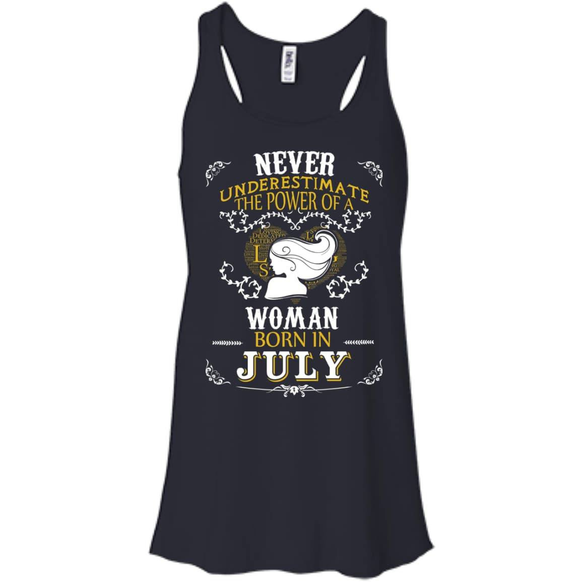 A Woman Born In JULY-T-Shirt & Hoodie-Women's Flowy Racerback Tank-Midnight