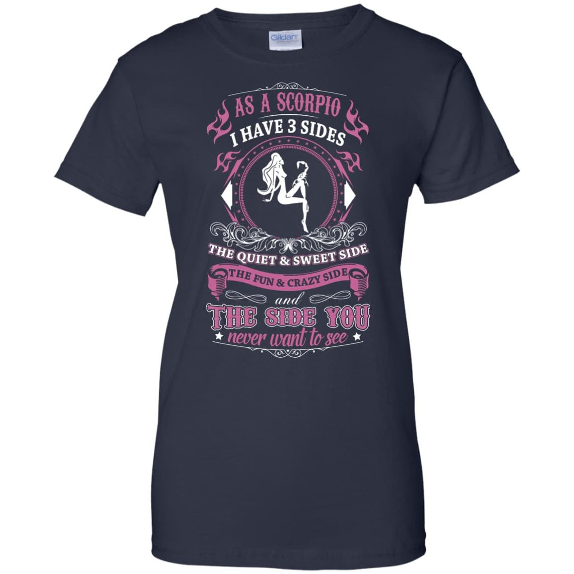 As A Scorpio I Have 3 Sides-T-Shirt & Hoodie-Women's T-Shirt-Navy