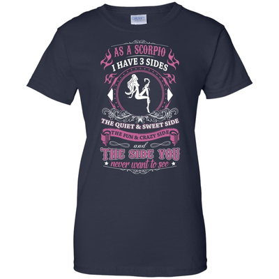 As A Scorpio I Have 3 Sides-T-Shirt & Hoodie-Women's T-Shirt-Navy