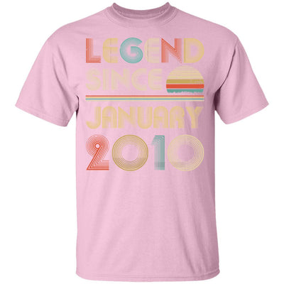 Legend Since January 2010 Vintage 11th Birthday Gifts Youth-Youth Shirt-Youth T-Shirt-Light Pink