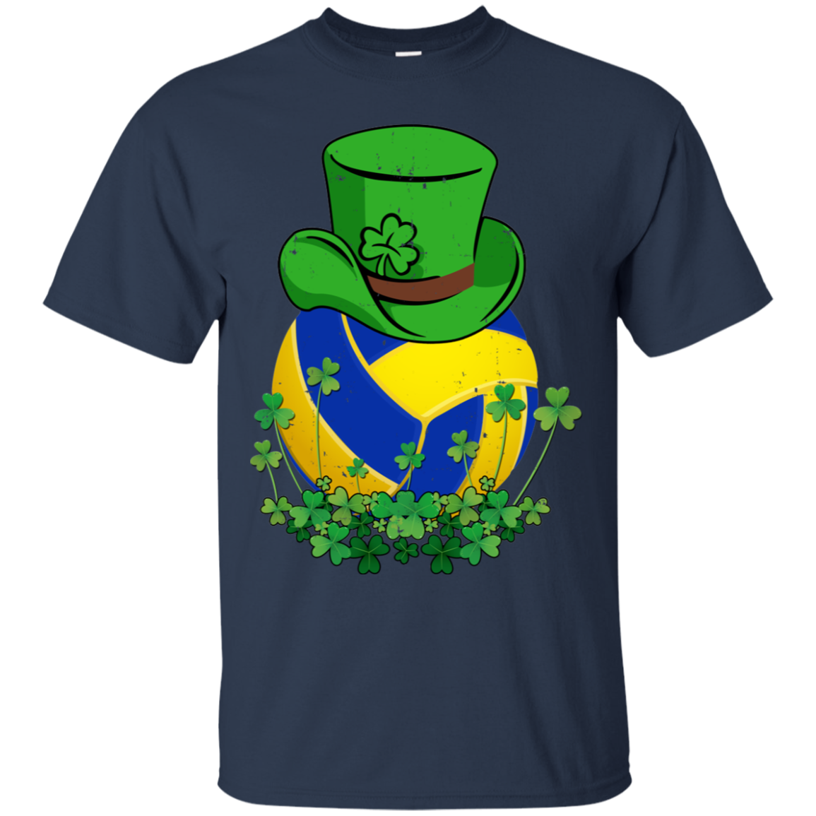 Shamrock Volleyball Leprechaun St Patricks Day-T-Shirt & Hoodie-Classic T-Shirt-Navy