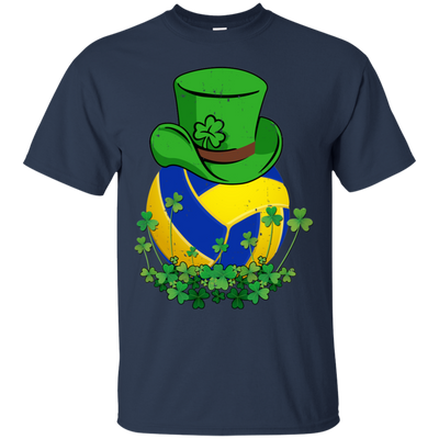 Shamrock Volleyball Leprechaun St Patricks Day-T-Shirt & Hoodie-Classic T-Shirt-Navy