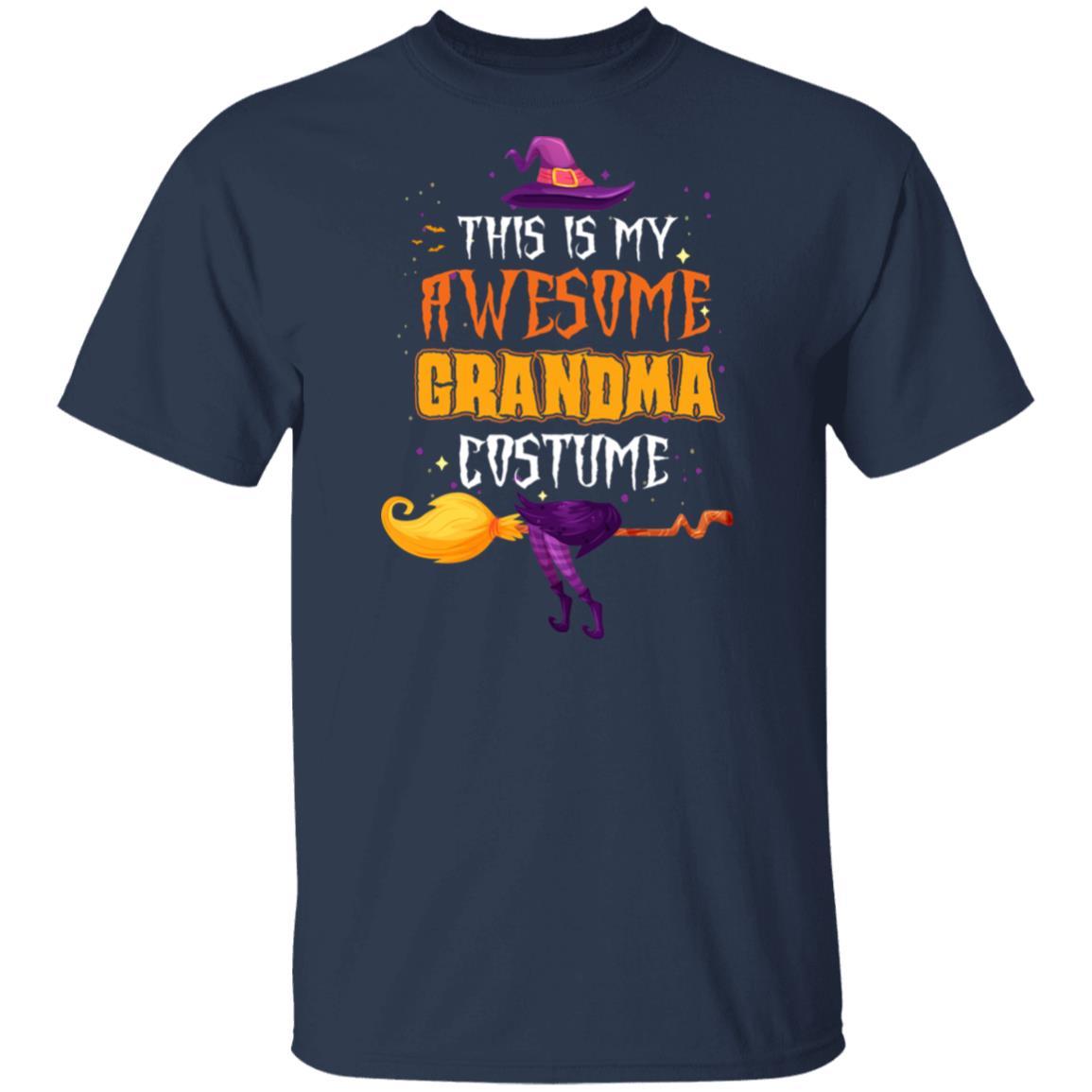 Halloween This Is My Awesome Grandma Costume-T-Shirt & Hoodie-Classic T-Shirt-Navy