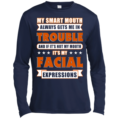 My Smart Mouth Always Gets Me Trouble-T-Shirt & Hoodie-Long Sleeve T-Shirt-Navy