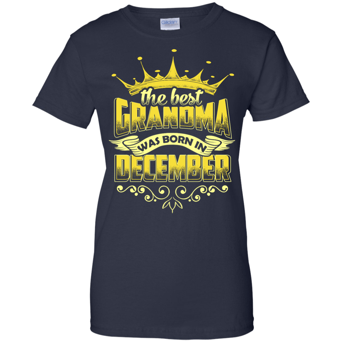 The Best Grandma Was Born In December-T-Shirt & Hoodie-Women's T-Shirt-Navy