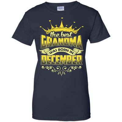 The Best Grandma Was Born In December-T-Shirt & Hoodie-Women's T-Shirt-Navy