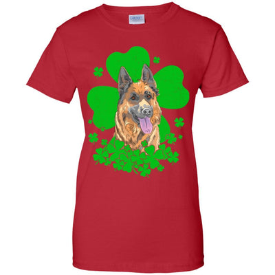 German Shepherd St. Patrick's Day Clovers-T-Shirt & Hoodie-Women's T-Shirt-Red