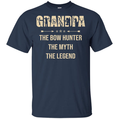 Grandpa The Bow Hunter The Myth The Legend Funny Hunting-T-Shirt & Hoodie-Classic T-Shirt-Navy