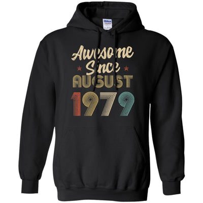 Awesome Since August 1979 Vintage 42th Birthday Gifts-T-Shirt & Hoodie-Pullover Hoodie-Black