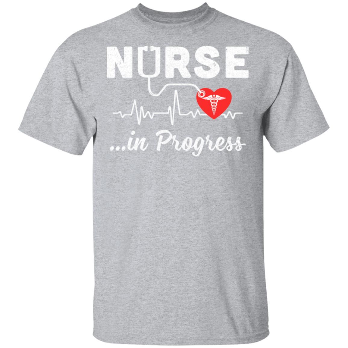 Nurse In Progress Future Nurse Nursing Student-T-Shirt & Hoodie-Classic T-Shirt-Sport Grey