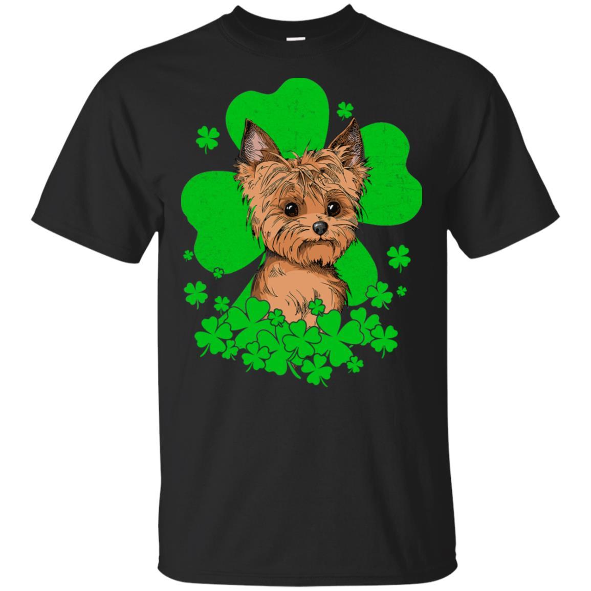 Yorkie St. Patrick's Day Clovers-T-Shirt & Hoodie-Classic T-Shirt-Black