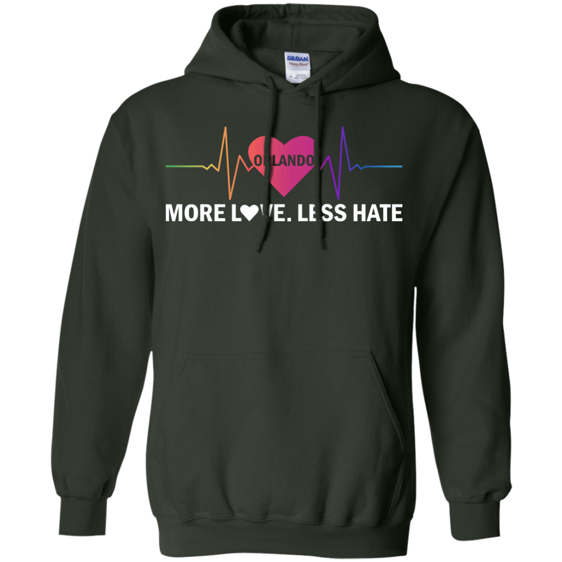 More Love Less Hate - Orlando-T-Shirt & Hoodie-Pullover Hoodie-Forest Green