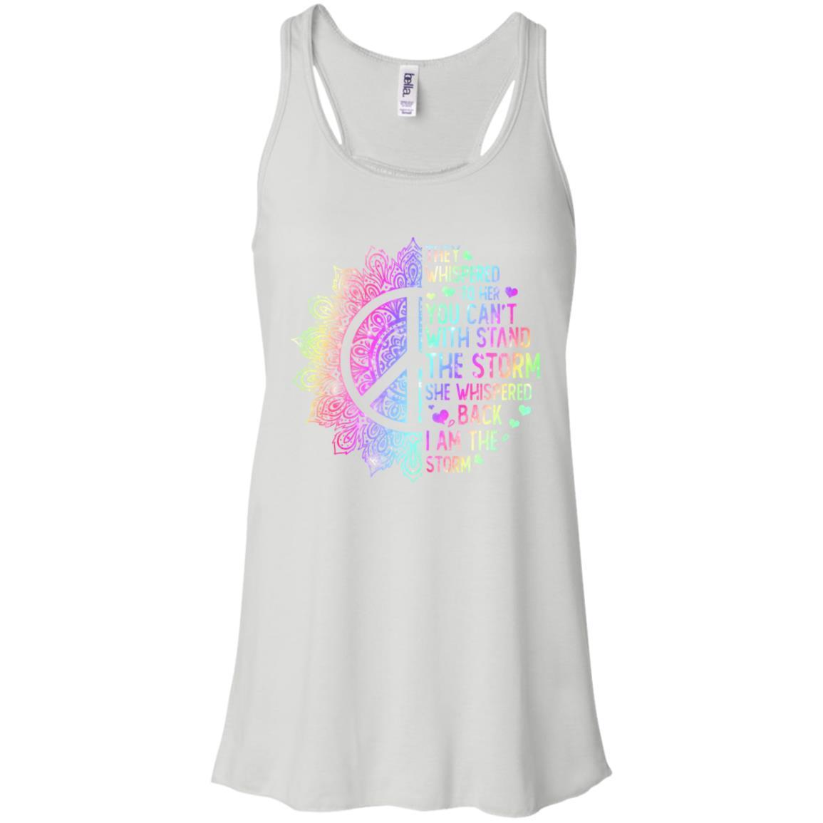 They Whispered To Her You Can't With Stand The Storm-T-Shirt & Tank Top-Women's Flowy Racerback Tank-White