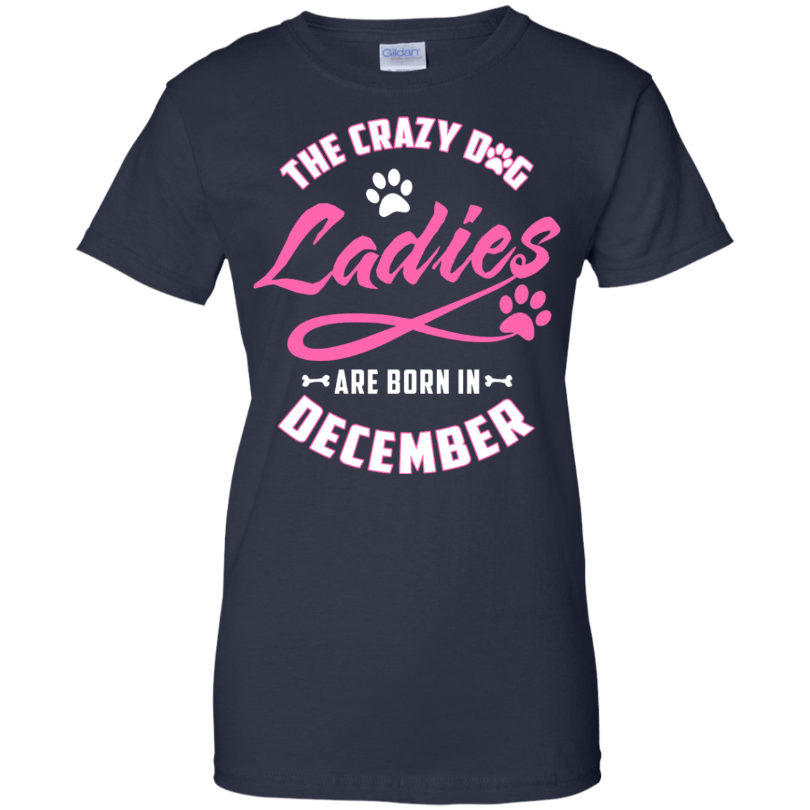 The Crazy Dog Ladies Are Born In December-T-Shirt & Hoodie-Women's T-Shirt-Navy