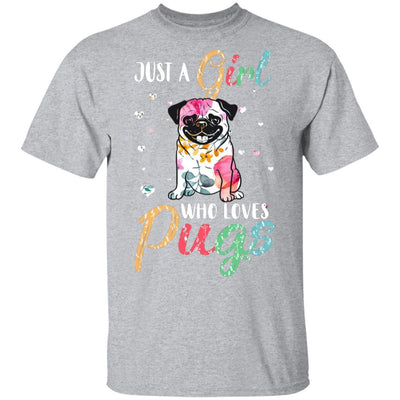 Just A Girl Who Loves Pugs Cute Pug Lover-T-Shirt & Hoodie-Classic T-Shirt-Sport Grey