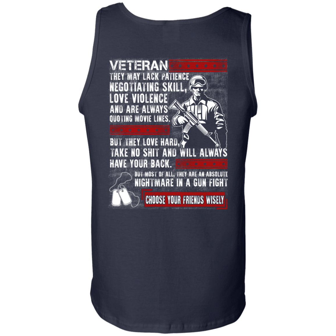 Veteran They May Lack Patience-T-Shirt & Hoodie-Unisex Tank-Navy