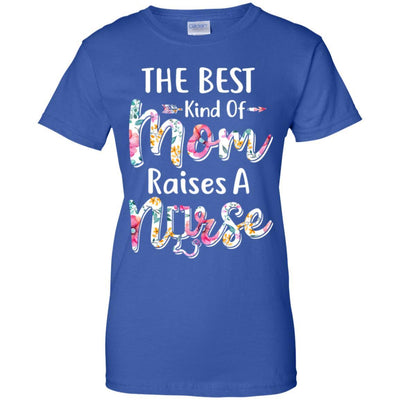The Best Kind Of Mom Raises A Nurse Flower Gift-T-Shirt & Hoodie-Women's T-Shirt-Royal