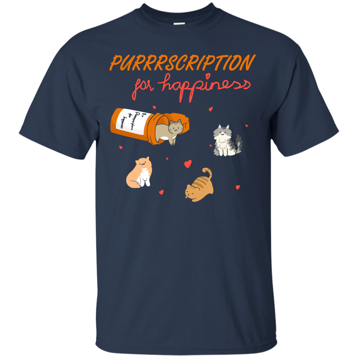 Purrrscription For Happiness-T-Shirt & Hoodie-Classic T-Shirt-Navy