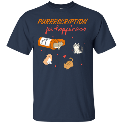Purrrscription For Happiness-T-Shirt & Hoodie-Classic T-Shirt-Navy