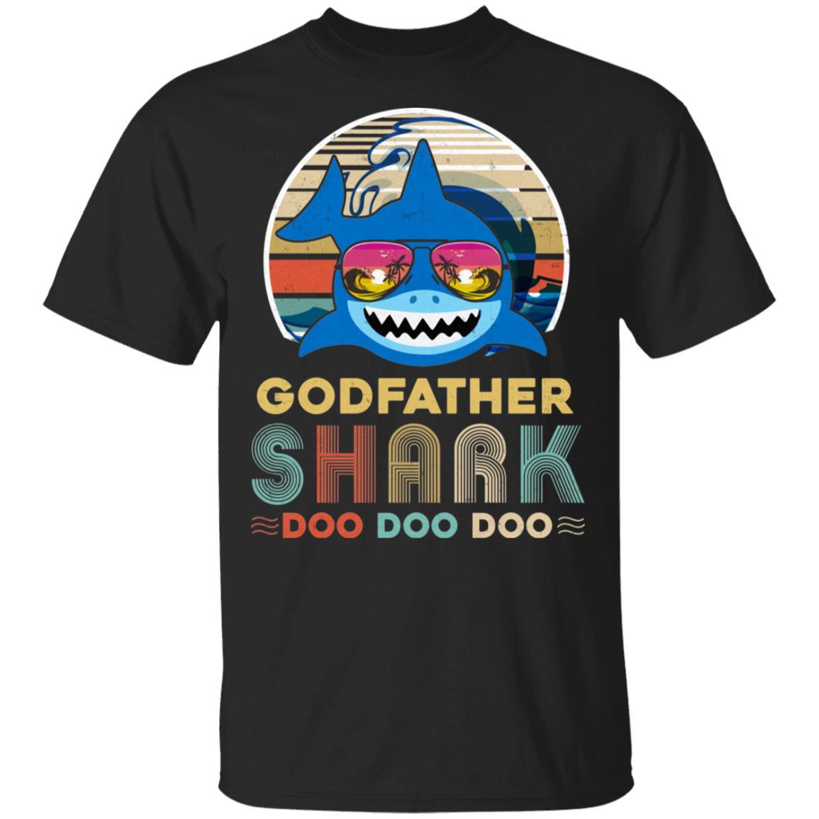Retro Vintage Godfather Shark Doo Doo Doo-T-Shirt & Hoodie-Classic T-Shirt-Black
