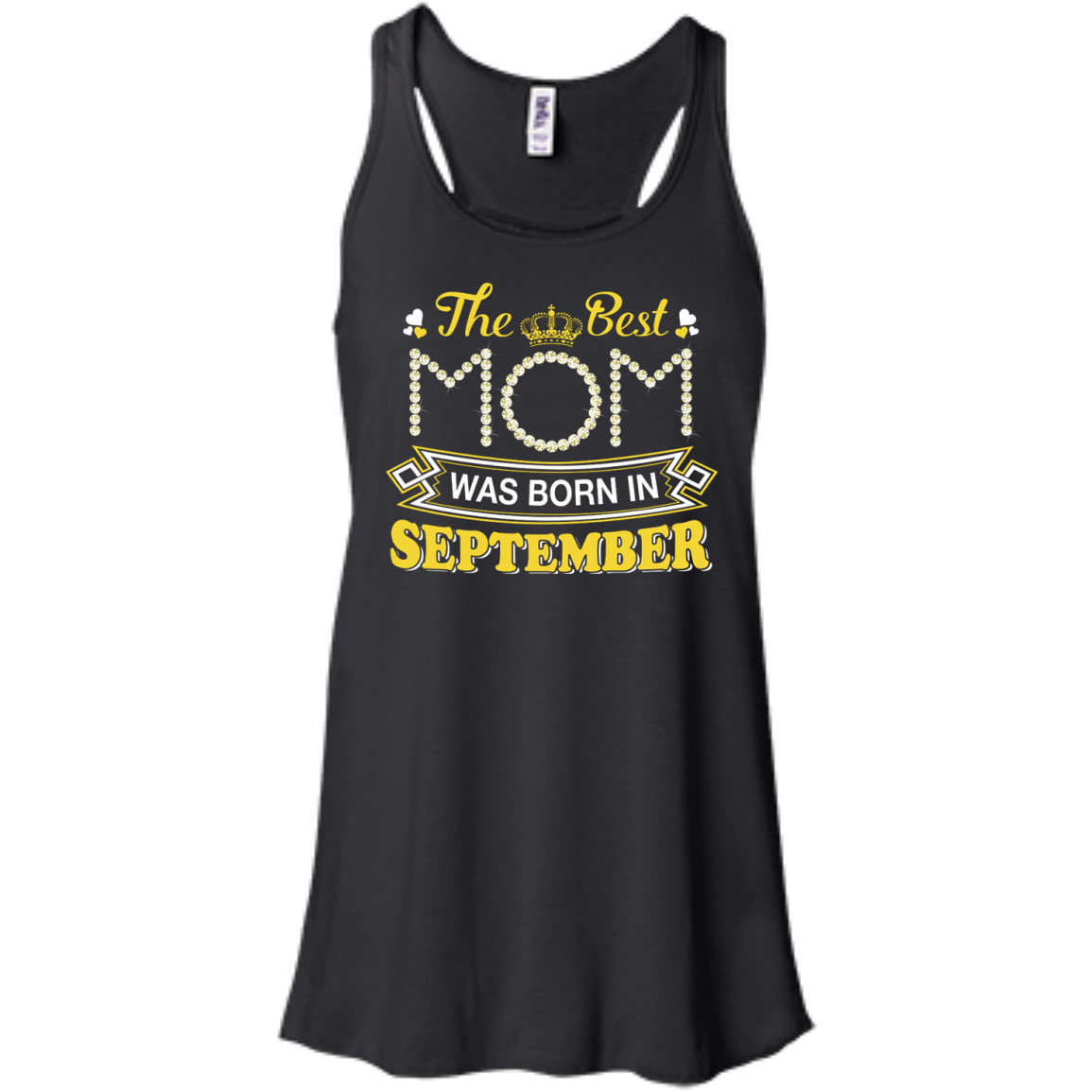 The Best Mom Was Born In September-T-Shirt & Hoodie-Women's Flowy Racerback Tank-Black