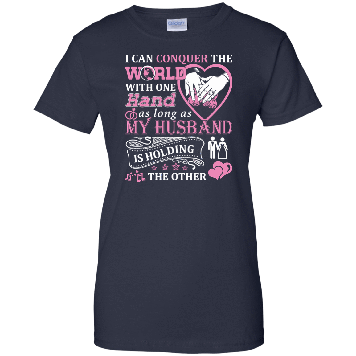 I Can Conquer The World With One Hand-T-Shirt & Hoodie-Women's T-Shirt-Navy