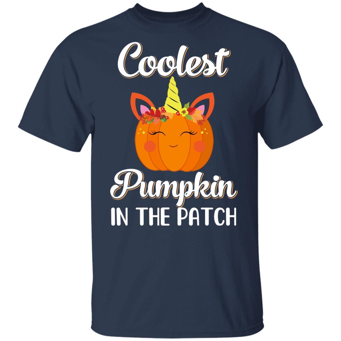 Kids Coolest Pumpkin In The Patch Halloween Costume Boys Youth-Youth Shirt-Youth T-Shirt-Navy