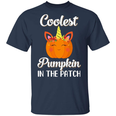 Kids Coolest Pumpkin In The Patch Halloween Costume Boys Youth-Youth Shirt-Youth T-Shirt-Navy