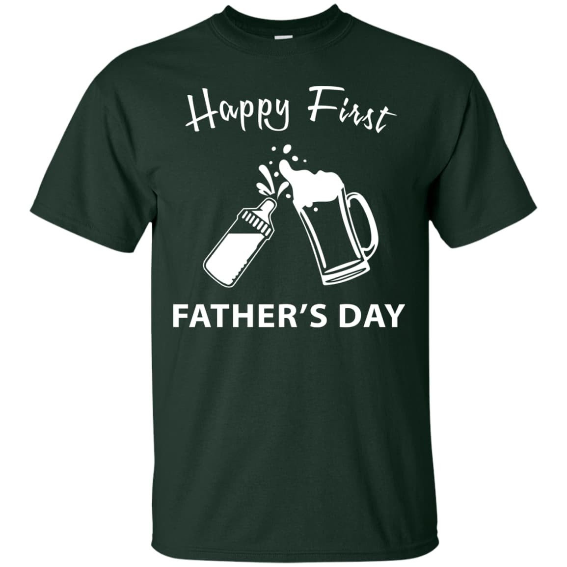 Happy First Father's Day-T-Shirt & Hoodie-Classic T-Shirt-Forest Green