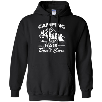 Camping Hair Don't Care-T-Shirt & Hoodie-Pullover Hoodie-Black