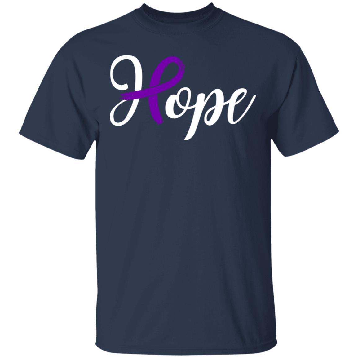Alzheimer's Lupus Awareness Purple Ribbon Hope-T-Shirt & Hoodie-Classic T-Shirt-Navy