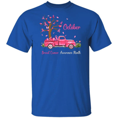 Pink Truck Pumpkin October Breast Cancer Awareness Month-T-Shirt & Hoodie-Classic T-Shirt-Royal