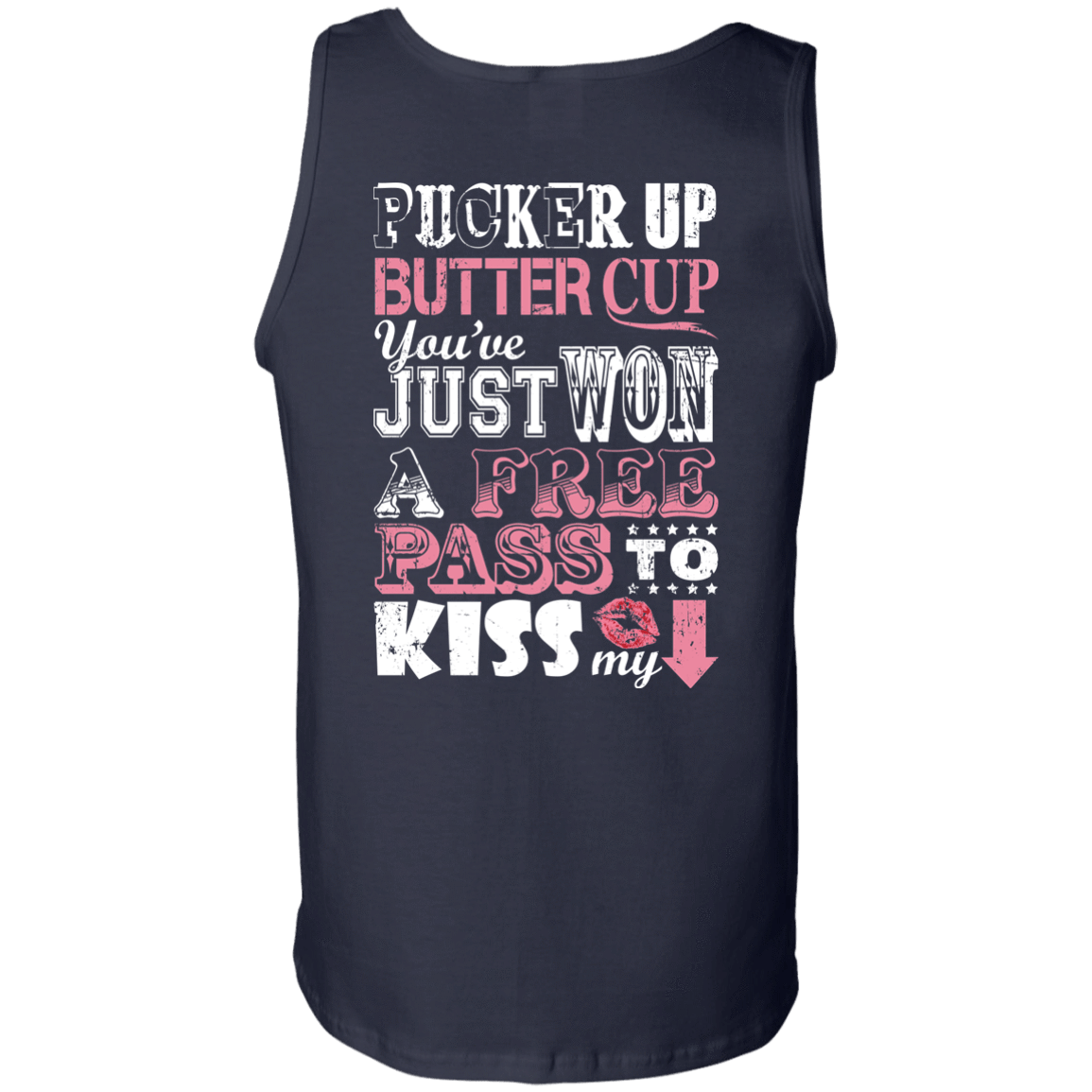 PUCKER UP BUTTER CUP-T-Shirt & Hoodie-Unisex Tank-Navy