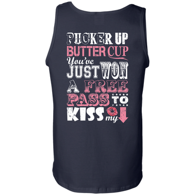 PUCKER UP BUTTER CUP-T-Shirt & Hoodie-Unisex Tank-Navy