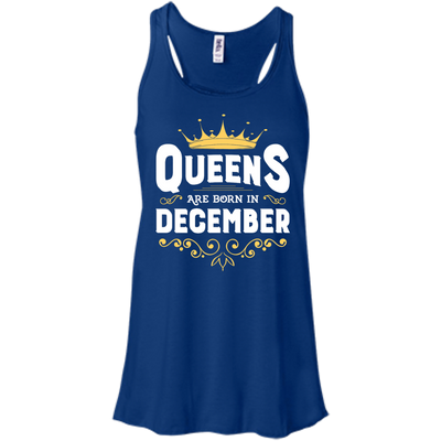 Queens Are Born In December-T-Shirt & Hoodie-Women's Flowy Racerback Tank-True Royal