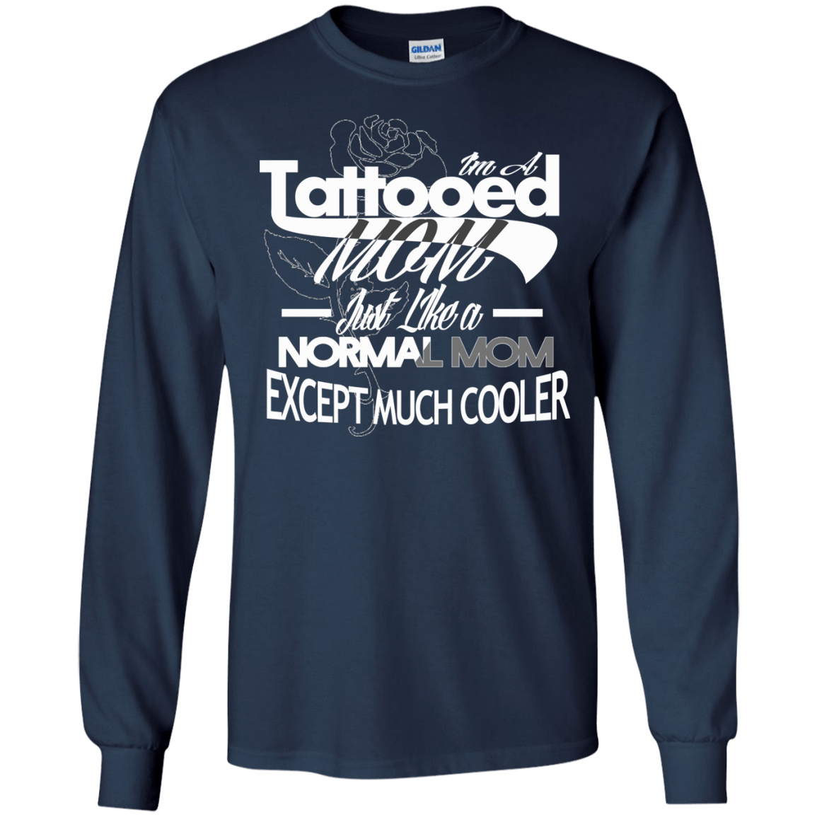 I'm a Tattooed Mom-T-Shirt & Hoodie-Long Sleeve T-Shirt-Navy