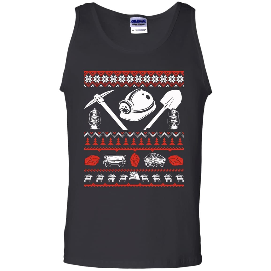Coal Miner Christmas Sweater-T-Shirt & Hoodie-Unisex Tank-Black