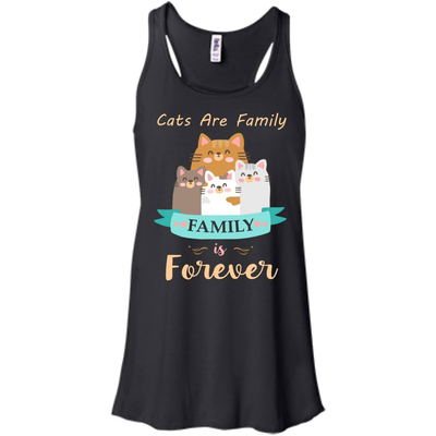 Cats Are Family Family Is Forever-T-Shirt & Hoodie-Women's Flowy Racerback Tank-Black