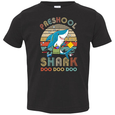 Preschool Shark Doo Doo Doo Funny Back To School Youth-Youth Shirt-Toddler T-Shirt-Black